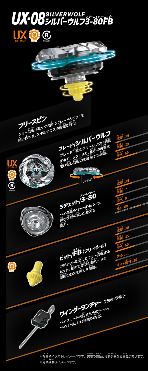 Beyblade X - UX-08 - Silver Wolf